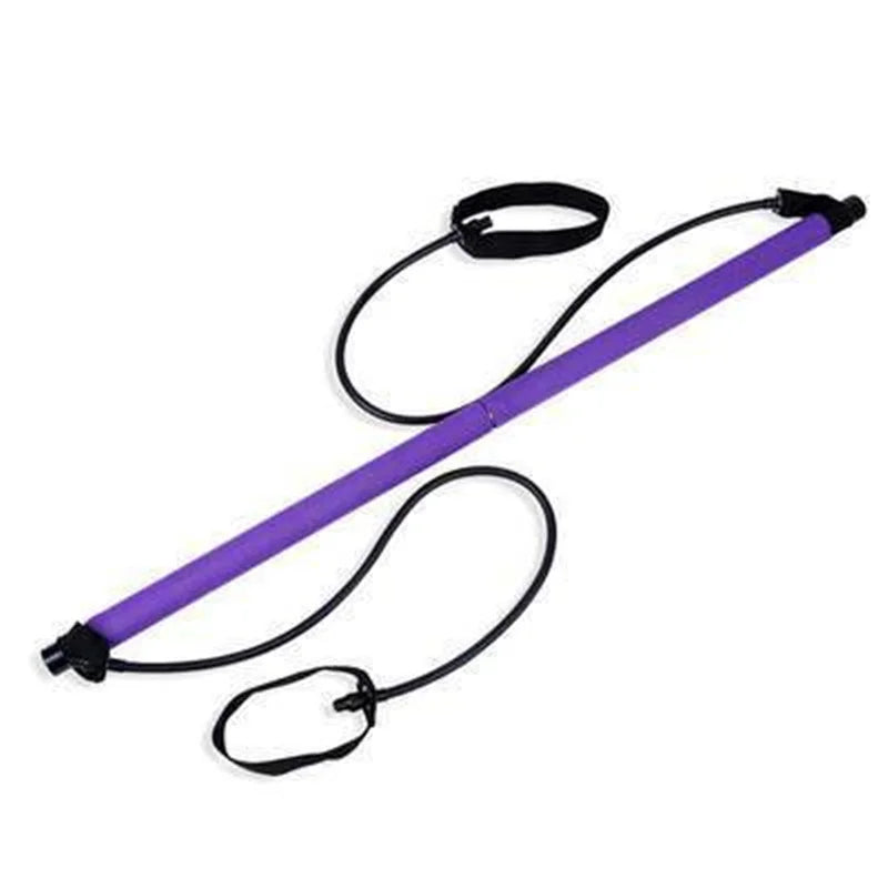 Versatile Portable Yoga Pilates Bar with Adjustable Resistance Bands for Comprehensive Home Workouts